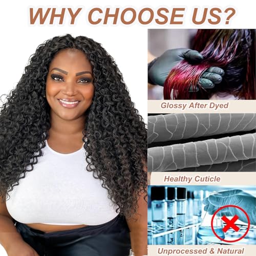 12A Human Hair Bundles with Closure-Deep Wave Bundles 12 14 16+12 Inch 5x5 HD Lace Closure Wet and Wavy, Water Wave 100% Brazilian Virgin Deep Curly 3 Bundles Human Hair Quick Weave Bundles for Women