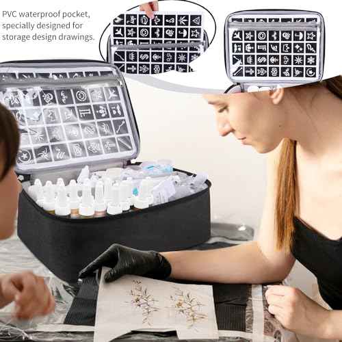 Tattoo Carrying Case Tattoo Supplies Organizer Tattoo Kit Box Case Tattoo Equipment Storage Bag Tattoo Travel Tattoo Storage Organizer for Tattoo Stencil Printer, Tattoo Ink, Tattoo Equipment