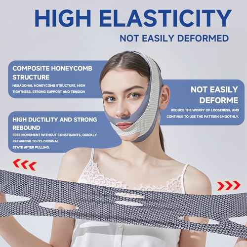 2 Pack V Line Lifting Mask with Chin Strap for Sleeping, Reusable Chin Strap for Double Chin for Women, Adjustable Chin Strap, Jaw Exerciser