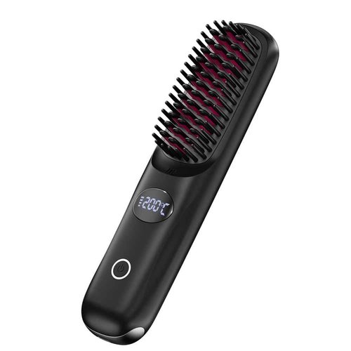Portable Cordless Hair Straightener Brush for Travel