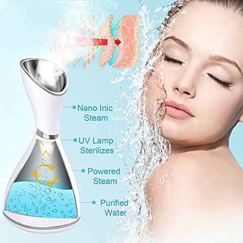 Facial Steamer for Face, Face Steamer for Facial Deep Cleaning, Face Steamer Nano Mister Set for Sinuses, Unclogs Pores, Home SPA, Skin Care