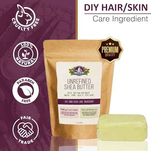 Unrefined Shea Butter Raw Organic | 16 oz / 453 g | Body Butter for Dry Skin, Stretch Marks | Natural Moisturizing Formula | for Women and Men