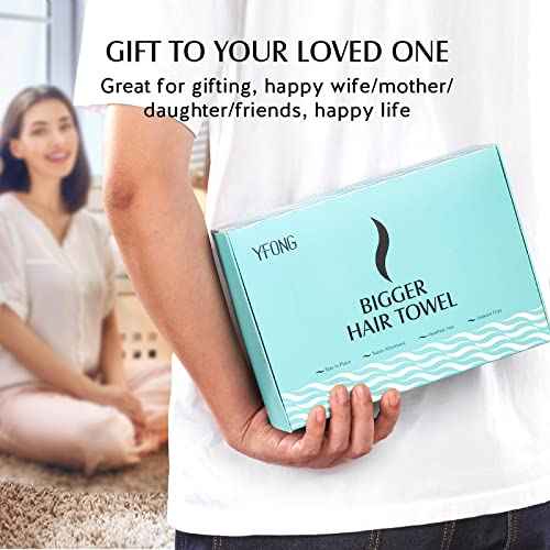 YFONG 3 Pack Large Microfiber Hair Towel Wrap, 30" x 10" Anti Frizz Quick Dry Hair Towels for Women Long, Curly, Thick Hair, Super Absorbent Hair Turban for Wet Hair (Grey, White, Camel)