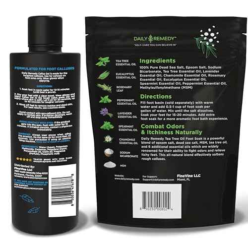 Foot Callus Remover Gel Set - Professional Callus Remover for Feet, Calloused Feet Remover Gel - Pedicure Kit & Foot Spa Tools - Feet Callus Remover - 8oz w/ 16oz Tea Tree Oil Foot Soak - USA