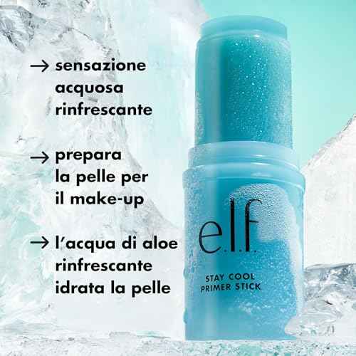 e.l.f. Stay Cool Primer Stick, Hydrating Gel Primer Preps Skin For Makeup, Imparts A Cooling Feel, Infused With Aloe Water, Vegan & Cruelty-Free