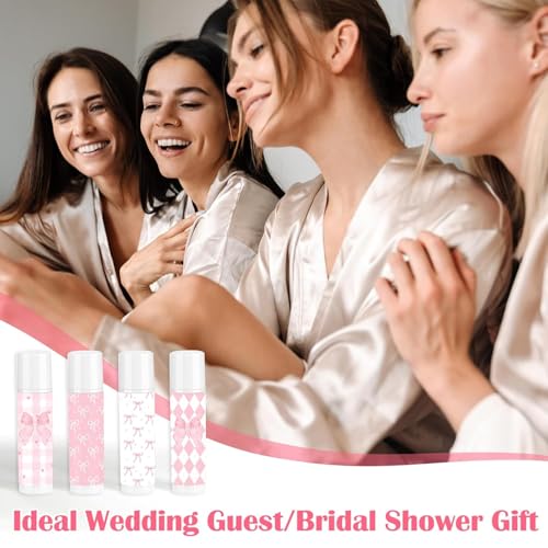 50 Pcs Pink Bow Baby Shower Favors Bulk Pink Bow Moisturizing Lip Care Coquette Bow Party Favors for Bachelorette Wedding Birthday Employee Christmas Halloween Baby Shower Party