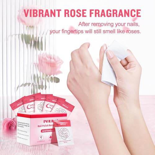 NXJ INFILILA Nail Polish Remover Pads Big Size 50 PCS Fingernail Polish Remover, Quick Nail Polish Remover Wipes, Portable Travel Kit to Clear Nail Polish for Home Professional Salon Supplies