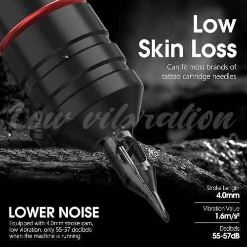 Kiss of Dragon Wireless Tattoo Machine with Coreless Motor - Rotary Cartridge Tattoo Pen with 2000mAh Power Supply Digital LCD Display for Professionals and Beginners Tattoo Artists