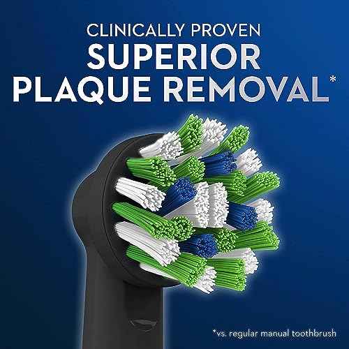 Oral-B Cross Action Replacement Brush Heads for an Oral-B Electric Toothbrush, Pack of 6, Black