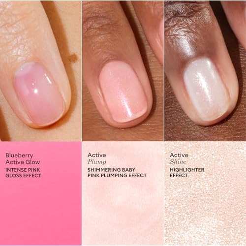 Manucurist Active Icons Trio Christmas Gift Set - Active Glow Blueberry, Active Shine, Active Plump Nail Polishes - Nail Strengthener - Brightening Treatment Polish & Care - Gifts for Women