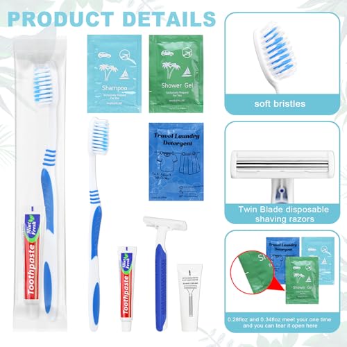 Bulk Hygiene Kits Travel Size Toiletries,Homeless Kit for Homeless,Toiletry Kits Homeless Bulk for Women,Men,Travel,Charity and Hotel100