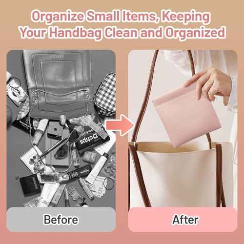4.72¡Èx4.72¡È Small Pouches for Purse, 4PCS Cute Snap Closure Storages, Mini Organizer for Inside Large Makeup Bag, Organize Cosmetic, Lipstick, Jewelry, Card, Coins in Women's Handbag/Travel