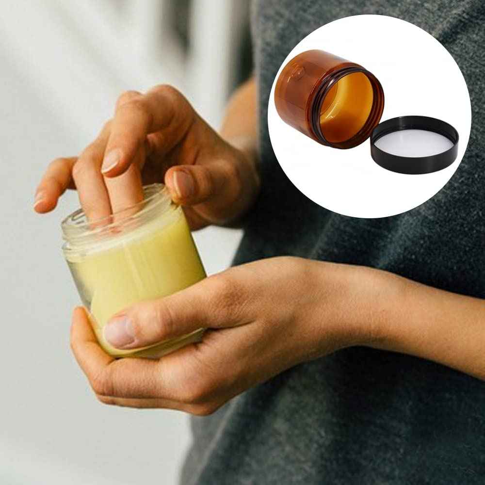 4 oz Plastic Containers with Lids 105pcs Amber Plastic Jars with Lids 4 Ounce Containers Travel Size Jars– Great for Lip Scrub, Body Butters, Cream, Slime, Craft Storage