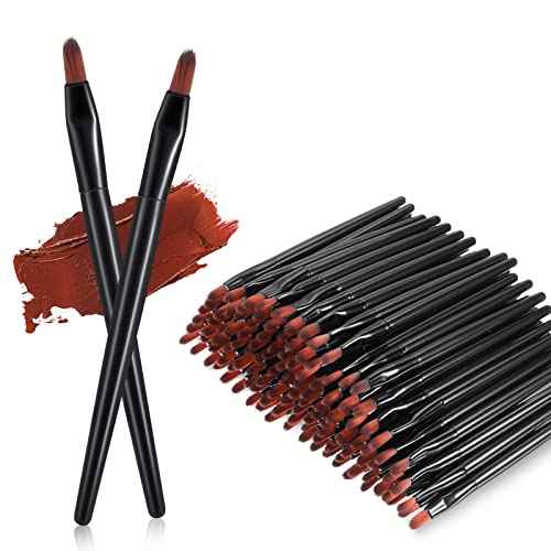Yaomiao 120 Pcs Disposable Lip Brushes Small Lip Applicators Bulk Multifunctional Brush for Lipstick Makeup Concealer Eyebrow Foundation Blending Cosmetic Tool