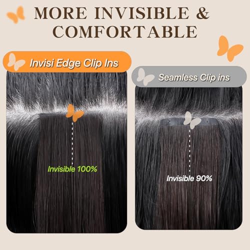 Remy Hair Extensions Clip in Human Hair Natural Black Clip in Extensions Real Human Hair 18 Inch Real Hair Extensions Clip in Human Hair Straight Human Hair Clip Ins 120g 7Pcs
