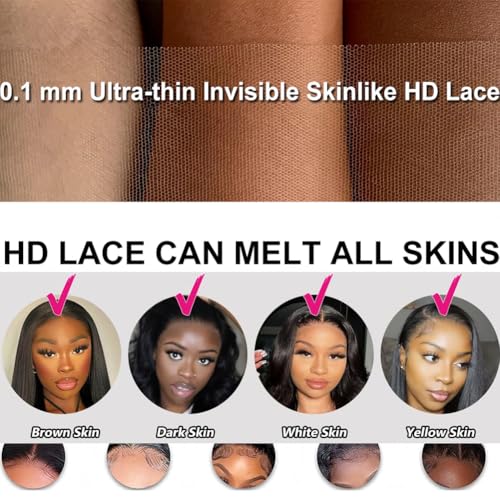 ITODAY 26 Inch Body Wave Lace Front Wigs Human Hair Pre Plucked 13x4 HD Lace Front Wigs Human Hair 200% Density Glueless Frontal Wigs Human Hair for Women