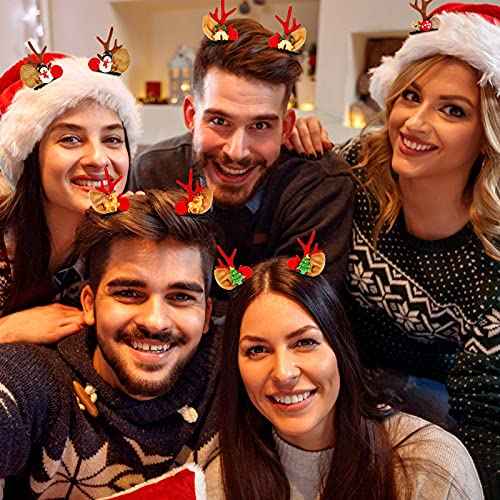 6 Pairs Girls Hair Clips Deer Horn Barrettes Christmas Reindeer Hair Clip Antlers Hair Clips Antler Hair Ornament Hair Accessories for Women Girls Christmas Decorations Party Cosplay