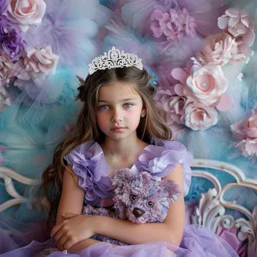 Schmoopy Tiara Crown for Women, Crystal Tiara for Bridal Prom Queen Birthday Birthday Party (A-Silver)