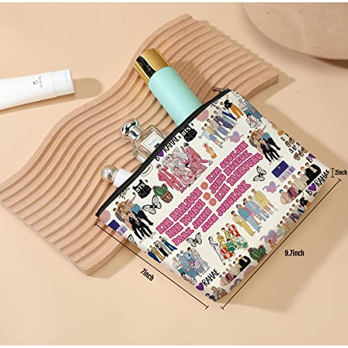 Funny K Pop Character Korean Group Army Cosmetic Bag Singer Inspired Song Idea Gift Army Members Fans Gift Music Lover Merch Makeup Bag Friendship Gifts for Women Friends Mom Aunt Birthday Christmas