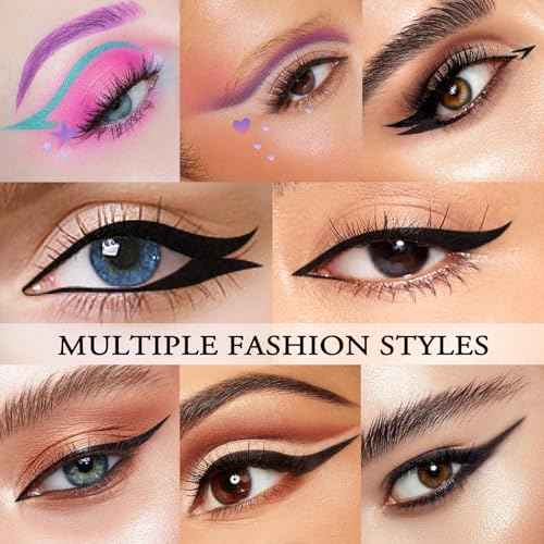 8 Sheets Eyeliner Stencil Stickers, Star Eye Winged and Smokey Eyeshadow Applicators Shaper Tool, Makeup Stencils Stickers for All Eye Shapes
