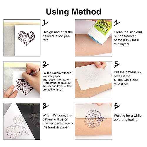 Urknall 40PCS 1.3mm Tattoo Skin Practice with Stencil Paper Fake Skins and Transfer Paper Kit Including 10PCS Fake Skins and 30PCS Stencil Papers for Tattoo Supplies