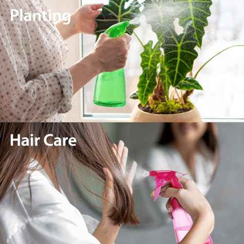 Bealee Spray Bottles 3-Pack, 16 Oz, Mist & Stream, Plastic Water Spray Bottle for Hair, Essential Oils, Plants, Cleaning Solutions, BBQ, Cat Dog Correction Behavior - Leak Proof - Empty Spray Bottles