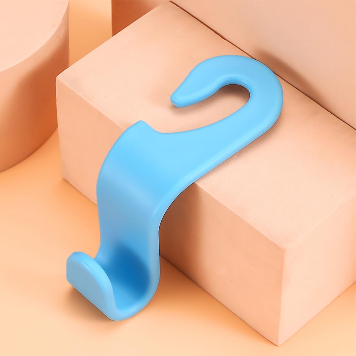 4PCS Car Back Seat Headrest Hooks, Rear Car Seat Storage Headrest Hanger Holder Hooks Organizer, Universal Auto Interior Accessories for Bag Purse Handbag Cloth Coats Grocery (Light Blue)