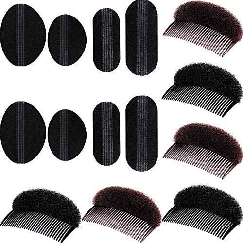 WILLBOND 14 Pcs Hair Bump Sponge Volume Hair Bases Set Bump it Accessory for Volume Insert Styling Tools up Combs Clips Sponge Bun Updo Accessories for Women DIY Hairstyles