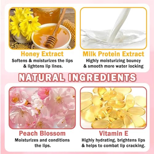 4Pcs Hydrating Clear Lip Oil,Crystal Jelly Honey Lip Gloss with Big Brush,Long Lasting Nourishing Lip Care Lip Glow Oil,Moisturizing Tinted Lip Balm,Fresh Texture Flavoring Oil Lip Makeup