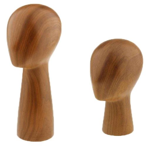 Abstract GFRP Wooden Mannequin Head Display Stand by M.M.A