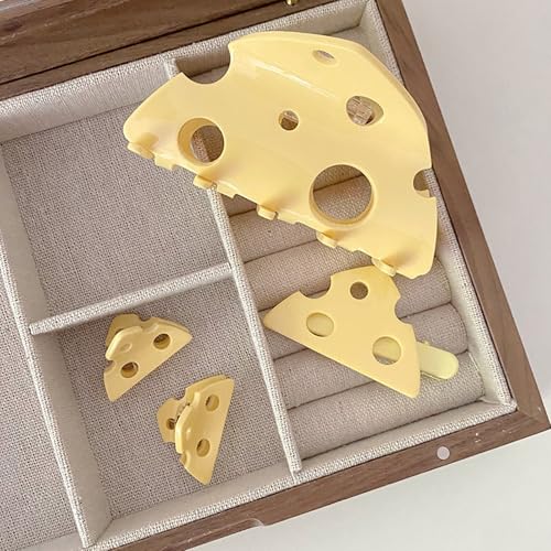 1pcs fashionable, cute, and creatively designed yellow cheese hair clip, ponytail, claw clip, simple style hair accessory gift for girls, sturdy hair clip, anti slip hair clippers