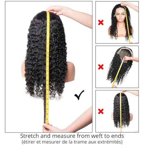 Water Wave Lace Front Wigs Human Hair 13x6 HD Transparent Lace Frontal Wigs Human Hair Pre Plucked 200% Density Water Wave Wig for Black Women Natural Color (13x6 Water Wave Wig, 20 Inch)