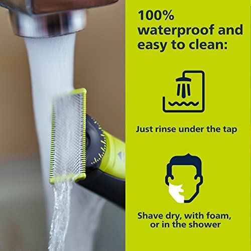 Philips Norelco OneBlade 360 with Connectivity Face & Body Hybrid Electric Trimmer & Shaver, QP4631/90 + Philips Norelco Genuine OneBlade 360 Blade Replacement Blades, 2 Count, QP420/80