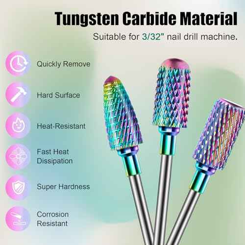 13PCS Nail Drill Bits Set, 3/32¡± Professional Drill Bits Nail Tech, Tungsten Carbide Ceramic Efile Nail Bits with Brush, Cuticle Remover Bits for Acrylic Gel Dip Powder Nail Manicure