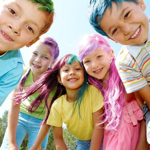 Hair Chalk 12 Color, Hair Chalk for Girls, Washable Hair Color Dye for Girls,Age 4 5 6 7 8 9 10 New Year Birthday Cosplay DIY -PINK