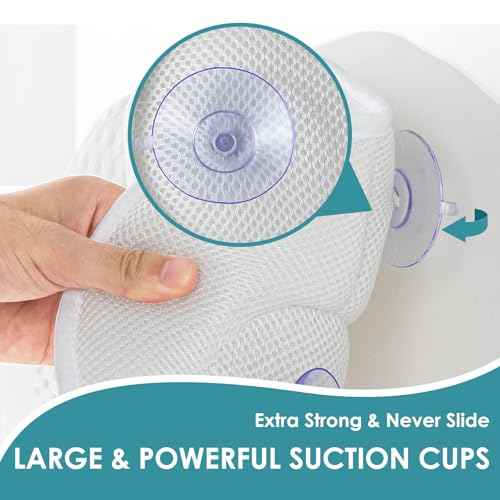 Bath Pillow Bathtub Pillow, Luxury Bath Pillow for Neck and Back Support-with Comfortable 5D Breathable Cotton and Non-Slip Suction Cup Bathtub Accessories - Spa Bath for Women Bath Pillows for tub