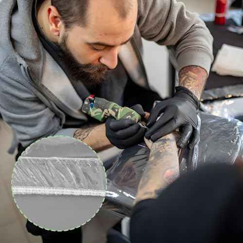 50 Pcs Disposable Tattoo Tray Covers,Salon Tray Cover,Transparent Contraction Tattoo Arm Rest Clean Plastic Pad Covers,Salon Table Station Machine Equipment Cover Wrap,Suitable for 18 x 13 Inch Trays