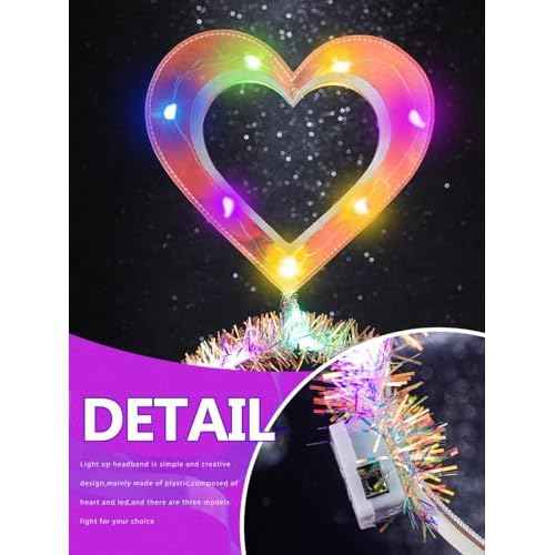 Sixexey Light Up Headband LED Heart Headbands Valentine¡¯s Day Party Hair Accessories for Women