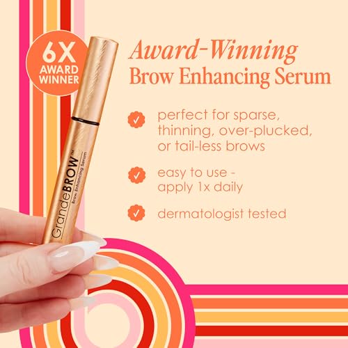 Grande Cosmetics GrandeBROW Brow Enhancing Serum For Fuller, Bolder, Looking Eyebrows - Brow Serum With Vitamins, Peptides, Antioxidants, Amino Acids, Cruelty-Free