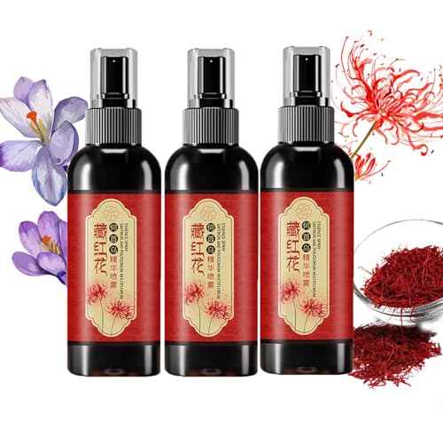 Saffron Hair Blackening Spray, Saffron Black Hair Spray, Essence Spray Saffron And Polygonum Multiflorum, Nourishing Hair, Moisturizing, For Men And Women (3PCS)