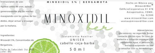 Shampoo and Treatment Set Minoxidil 5% and Bergamot MINOXIDILBER