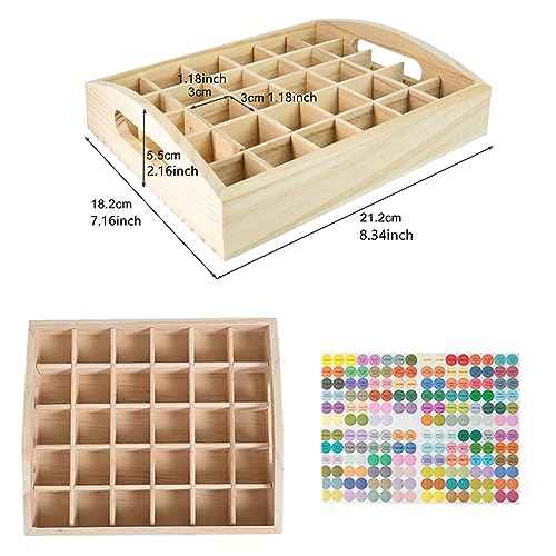 VolksRose 30-Slot Wooden Storage Box - Fits 5-15 ml Bottles, Travel & Presentation Storage, Nail Polish & Perfume Collection