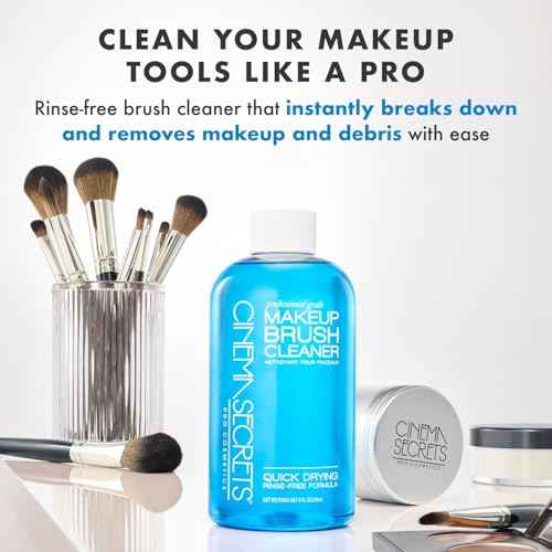 Cinema Secrets Original Blue Vanilla Makeup Brush Cleaner Kit - Professional Cleanser + Cleansing Tin for Makeup Brushes - Quick-Dry, Rinse-Free Formula - Removes Stubborn Waterproof Make Up