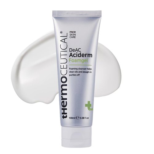 tHermoCEUTICAL DeAC Aciderm Foamgel – Acne Face Wash with Salicylic & Glycolic Acid | Oil‑Control Exfoliating Cleanser for Oily, Acne‑Prone Skin | Pore Care Cleansing Foam, 3.38 fl oz