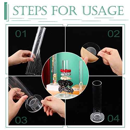 3 Pcs Scrunchie Holder 9 Inch Hair Tie Organizers Stand Acrylic Bracelet Holder Clear Accessories Display Jewelry Bangle for Cute Room Decor Woman Gift Storage Christmas