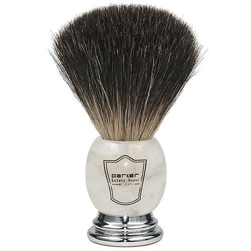 Parker 29L Safety Razor Shave Set - Includes Black Badger Brush, Stand & Parker 29L Butterfly Open Safety Razor
