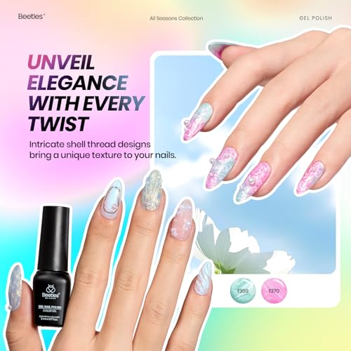 Beetles Winter Gel Polish Set Cat Eye Gel Nail Polish 48 Colors Red Green Brown Blue Nude Pink Jelly Glitter Shell Shread Salon DIY at Home UV LED Needed Gifts for Women Vivid Moments