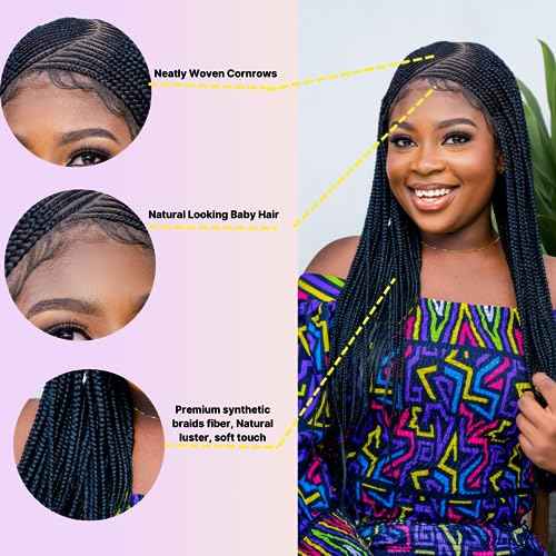 Wow Braids Cornrow Tiwa Side Part Braid Braid Wig- Color 1-22 inches