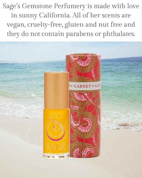 Garnet Perfume Oil Roll-On by Sage- 1/8 oz, Vegan & Cruelty-Free, Earthy Scent, Moroccan Rose, Amber, Egyptian Musk - Made in USA
