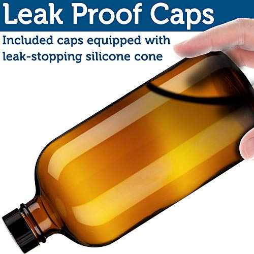 Sally's Organics Empty Amber Glass Spray Bottles - 2 Pack - Large 16oz Refillable Bottle for is Great for Essential Oils, Plants, Cleaning Solutions, Hair - Durable Nozzle - Fine Mist/Stream Setting